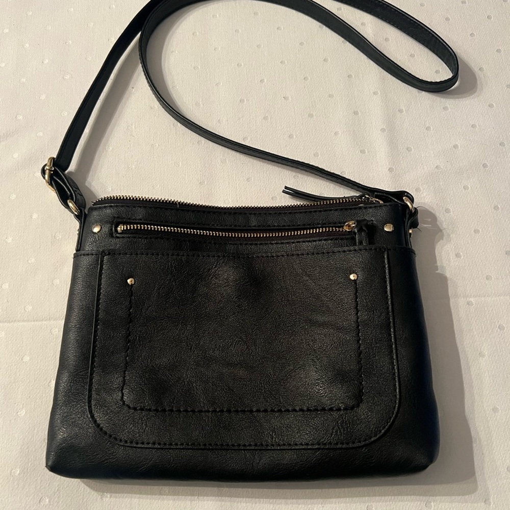 Black, non- leather cross body bag